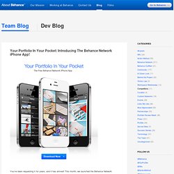 Your Portfolio In Your Pocket: Introducing The Behance Network iPhone App! on the Behance Team Blog