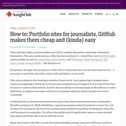 How to: Portfolio sites for journalists, GitHub makes them cheap and (kinda) easy