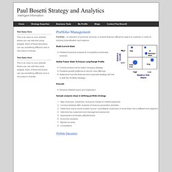 Paul Bosetti Strategy and Analytics