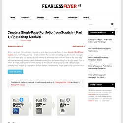 How to create a single page portfolio from scratch - Part 1 - Photoshop