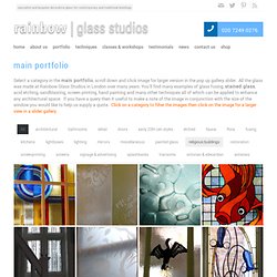 main portfolio of stained glass designs - Rainbow Glass Studios
