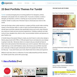 25 Best Portfolio Themes For Tumblr - Premium And Free Themes