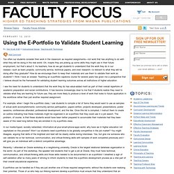 Using the E-Portfolio to Validate Student Learning
