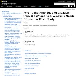 Porting the Amplitude Application from the iPhone to a Windows M