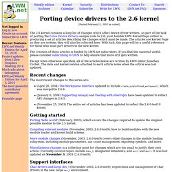 Porting device drivers to the 2.6 kernel