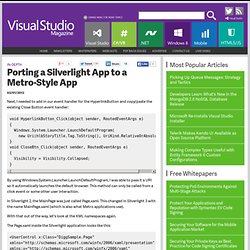 Porting a Silverlight App to a Metro-Style App