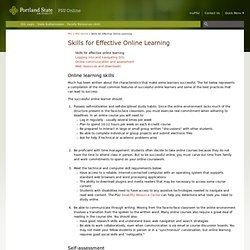 Skills for Effective Online Learning