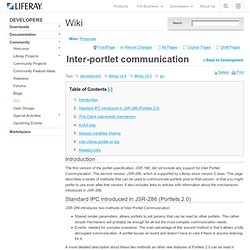 Inter-portlet communication