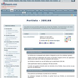 Introduction aux portlets - JSR 168 - Club des décideurs et prof