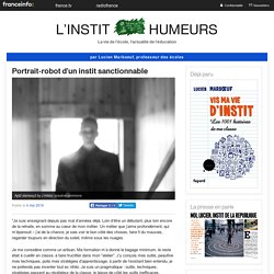 Portrait-robot d’un instit sanctionnable