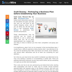 Scott Droney - Portraying a Business Plan before Establishing Your Business