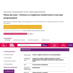 Plano de Aula - 8º ano - Língua Portuguesa - Contos e a regência verbal (com o uso das preposições)