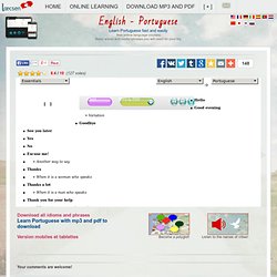 Free Online Portuguese Language Courses - Learn to speak Portuguese with mp3 and pdf to download