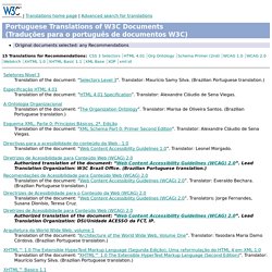 C - Portuguese Translations of W3C Documents