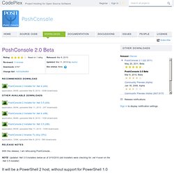 poshconsole - Release: PoshConsole 2.0 Beta