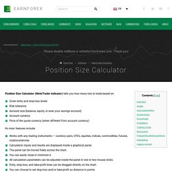 Position Size Calculator for MetaTrader
