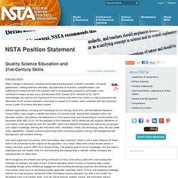 Position Statement - Quality Science Education and 21st-Century Skills