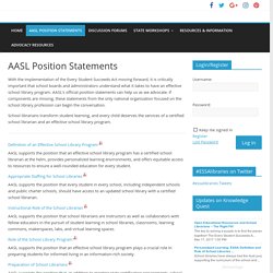 Position Statements – School Libraries & ESSA