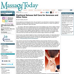 Positional Release Self Care for Soreness and Other Pains