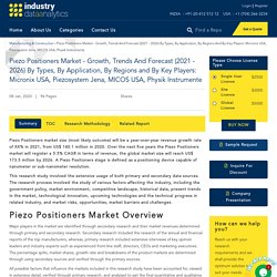 Piezo Positioners Market - Growth, Trends And Forecast (2021 - 2026) By Types, By Application, By Regions And By Key Players: Micronix USA, Piezosystem Jena, MICOS USA, Physik Instrumente