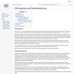 CSS absolute and fixed positioning - Web Education Community Group
