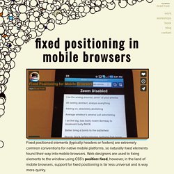 Fixed Positioning in Mobile Browsers