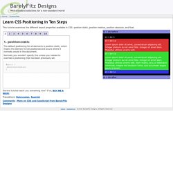 Learn CSS Positioning in Ten Steps: position static relative absolute float