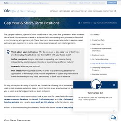 Gap Year & Short-Term Positions