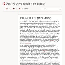 Positive and Negative Liberty