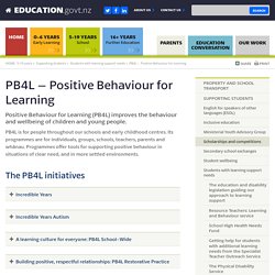 PB4L – Positive Behaviour for Learning