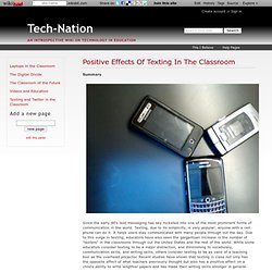 Positive Effects Of Texting In The Classroom - Tech-Nation