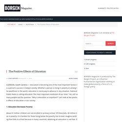 The Positive Effects of Education - BORGEN