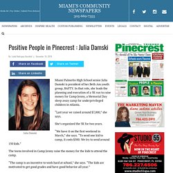 Positive People in Pinecrest : Julia Damski – Miami's Community News