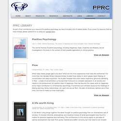Library - PPRC - Positive Psychology Research Centre