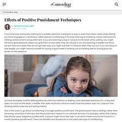 Effects of Positive Punishment Techniques