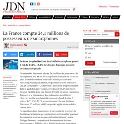 La France compte 24,1 millions de possesseurs de smartphones