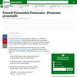 French Possessive Pronouns - Pronoms possessifs