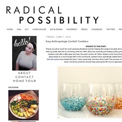radical possibility: Easy Anthropologie Confetti Tumblers