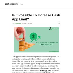 Is It Possible To Increase Cash App Limit?