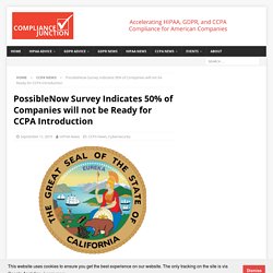 PossibleNow Survey Indicates 50% of Companies will not be Ready for CCPA Introduction
