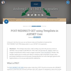 POST-REDIRECT-GET using TempData in ASP.NET Core