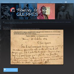 Carte postale militaire de Gustave Fabre à sa femme datée du 20 octobre 1914 (2) - Mémoires de guerres du Var
