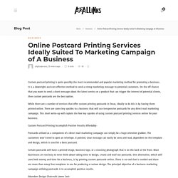 Online Postcard Printing Services Ideally Suited To Marketing Campaign of A Business