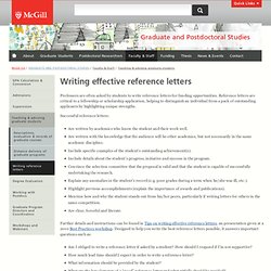 Writing effective reference letters