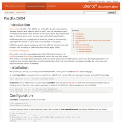 Postfix/DKIM - Community Ubuntu Documentation