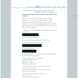 Gmail Email Relay using Postfix on Mac OS X 10.5 Leopard « Riverturn Blog