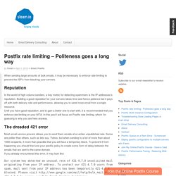 Postfix rate limiting - Politeness goes a long way - steam.io