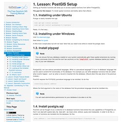1. Lesson: PostGIS Setup — The Free Quantum GIS Training Manual 1.0 documentation