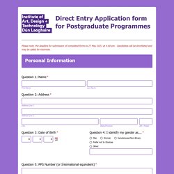 Postgraduate Application Form - Formstack
