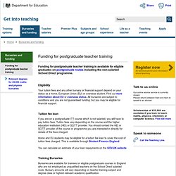 Funding for postgraduate teacher training - Teaching Agency
